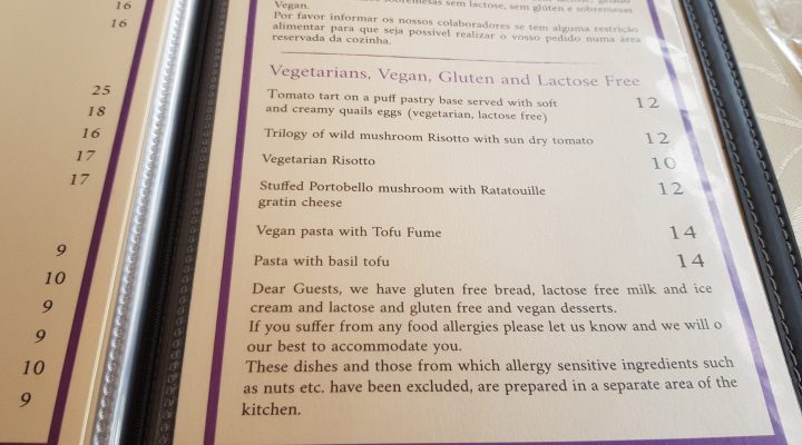 Menu text at Chris's
